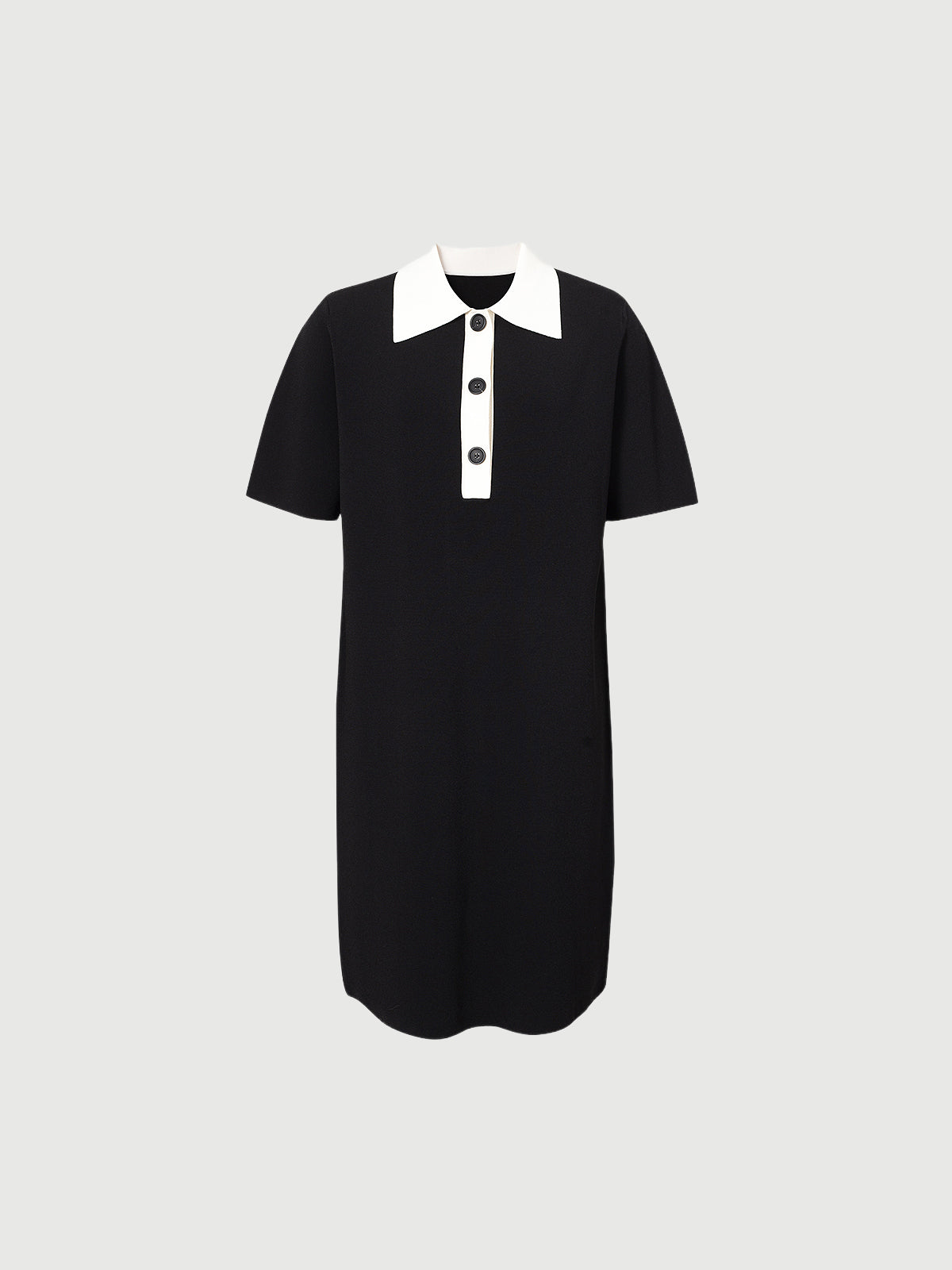 Black dress with white collar