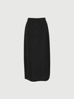 Black and shiny long knitted skirt
