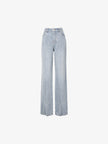 Women's Dark Blue Straight Fit Slit Design Denim Jeans