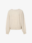 Pull en laine beige à col rond