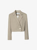 Women's Khaki Notch Lapel Double Short Blazer