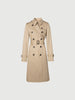 Women's Khaki Double Breasted Long Trench Coat Belt