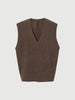 Sleeveless V-neck wool top