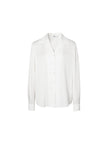 Women's White Notch Lapel Long Sleeves Silk Shirt