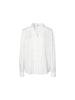 Women's White Notch Lapel Long Sleeves Silk Shirt