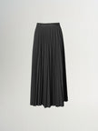 Women's Dark Gray  Pleated A-Line  Elastic Waist Skirt