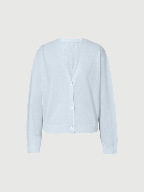 Load image 1 in gallery view. Transparent blue cardigan