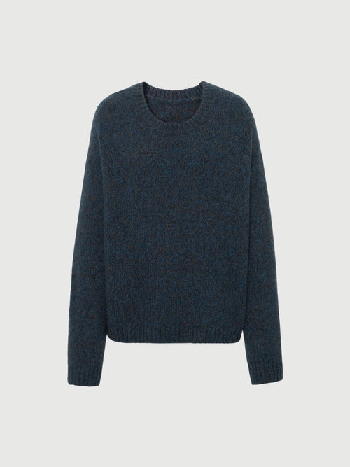 Charger l'image 1 dans la galerie. Crewneck Drop-Shoulder Silk-Cashmere Sweater
