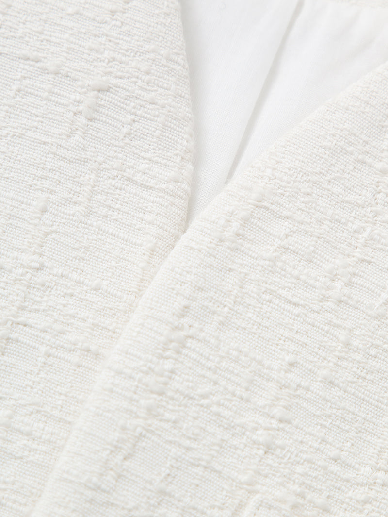 Women's Beige V Neck Short Sleeves Summer Short Jacket