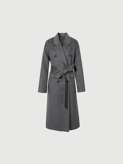 Charger l'image 1 dans la galerie. Manteau long gris en laine