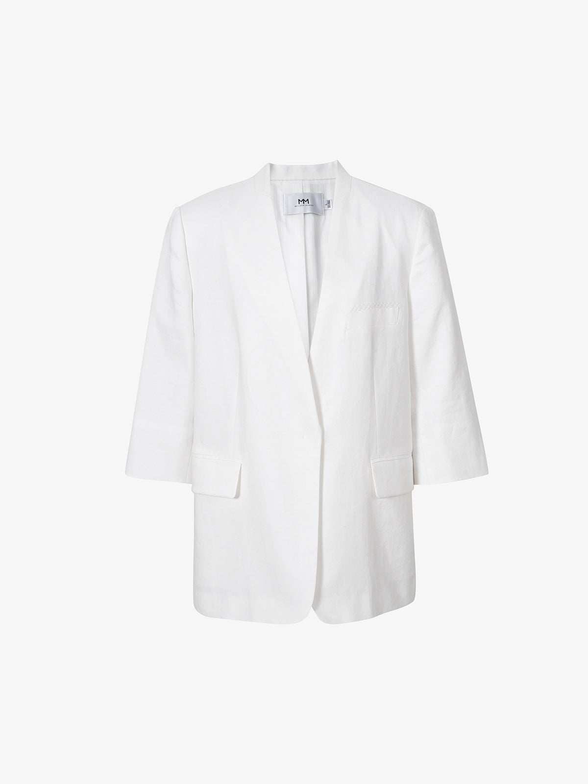 Blazer blanc à manches 3/4