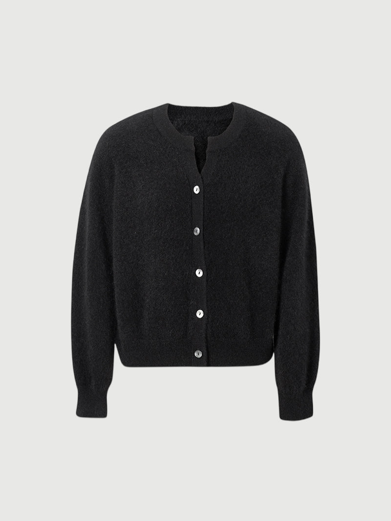 Black cashmere button cardigan