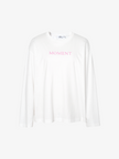 Women's White Embroidered Logo Long Sleeve T-Shirt