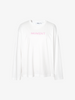 Women's White Embroidered Logo Long Sleeve T-Shirt