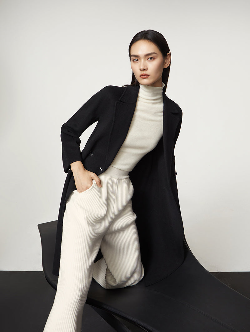 Women's Noir Round Neck Stripe Knitted Vest