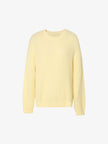 Women's Light Yellow Long Sleeve Wool Pullover Sweater