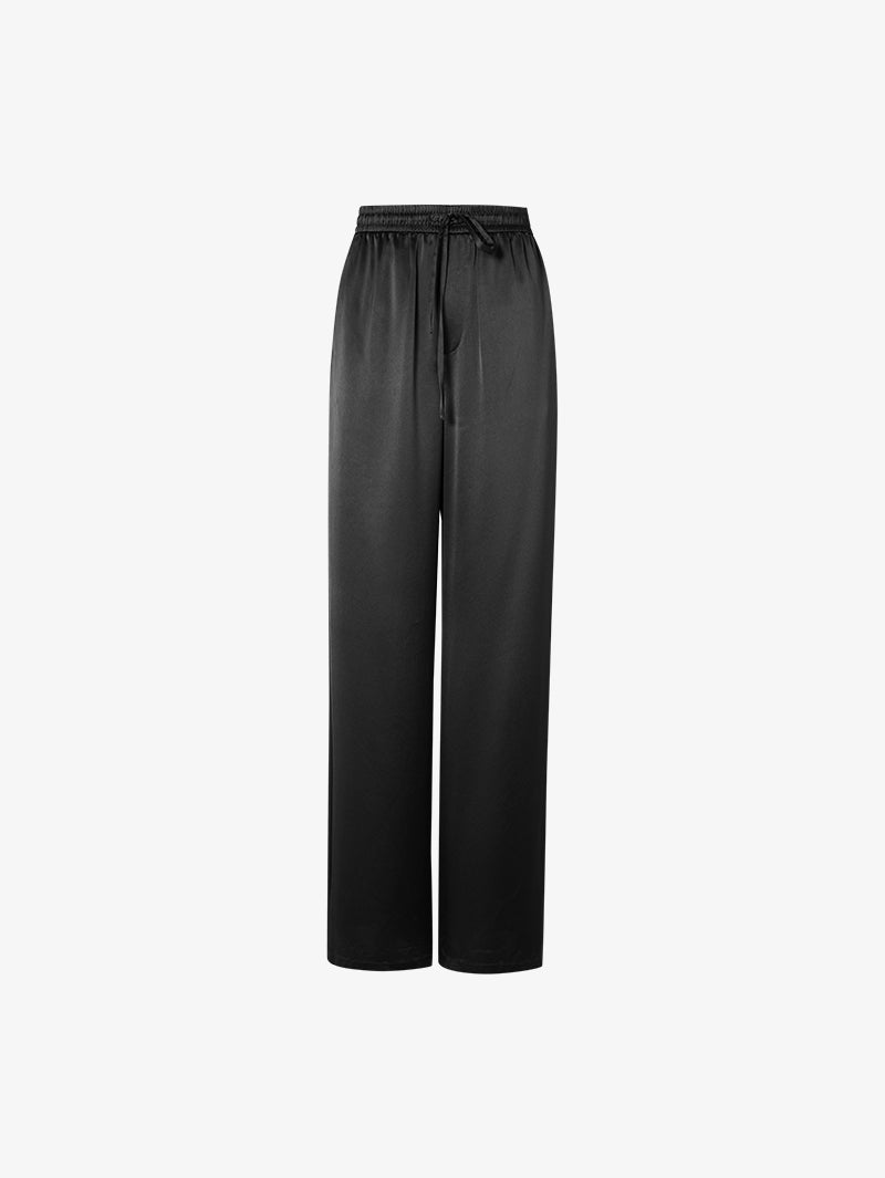 Black satin style pants