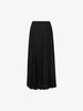 Women's Black A-Line Pleated Middle Length Skirt