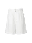 White linen shorts