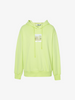 Women's Monet Collaboration Fluorescent Green Long Sleeve Knit Hooded Sweatershirt