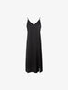 Women's Black V Neck Camisole Silk Dress