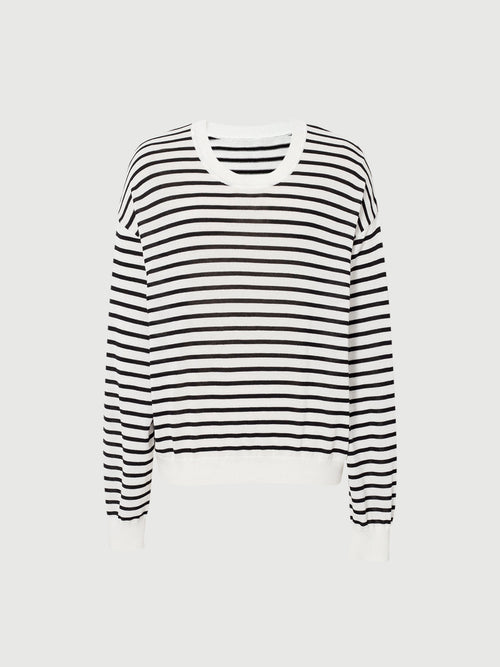 Carica immagine 1 in visualizzazione galleria. Striped Crewneck Relaxed Top