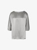 Women's Ligh tGray Classic Collar Long Sleeve Silk Blouse