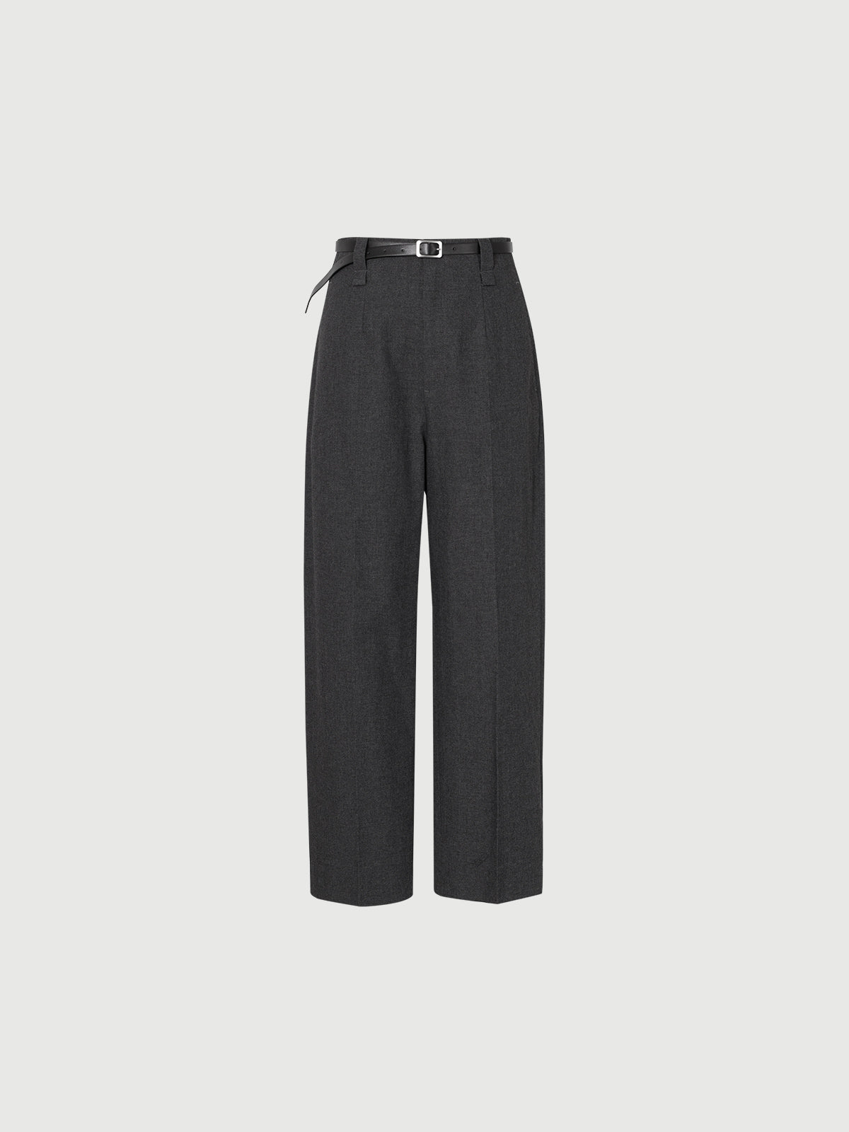 Pantalon droit en coton gris foncé