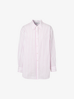 Women's Pink Stripe 100% Cotton Long Sleeve Shirt