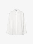 Women's White 100% Cotton Classic Collar Long Sleeve Blouse