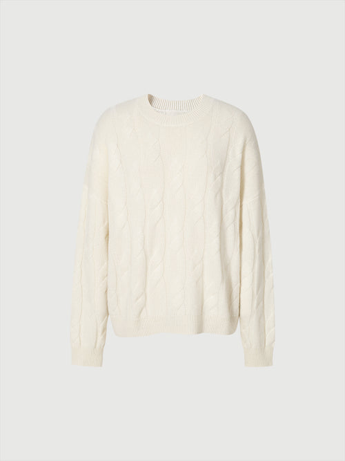 Load image 1 in gallery view. Ecru cashmere sweater