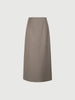 Brown high-waisted wool flared skirt