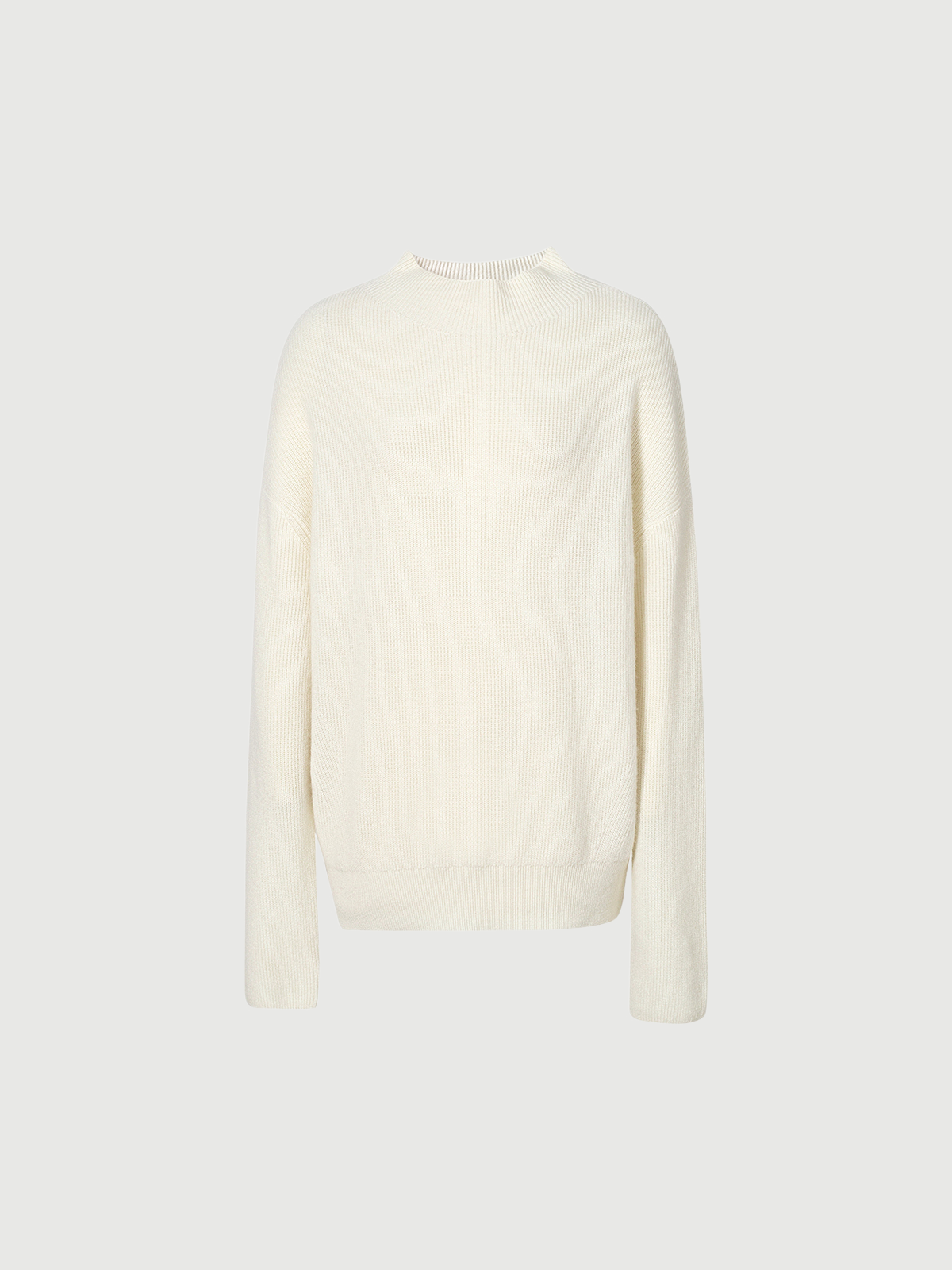 Pull blanc en velours brut, col rond, manches longues, 100 % cachemire