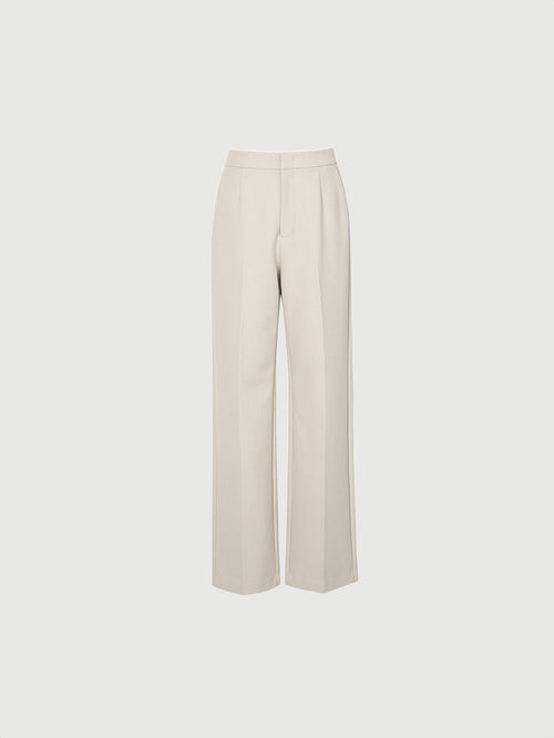 Load image 1 in gallery view. Light beige knitted winter pants