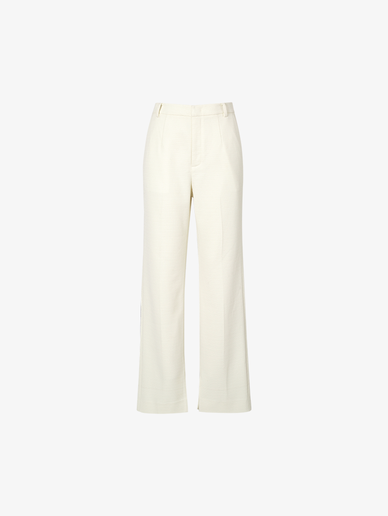 Women's Off-white Straight Fit Tweed Trousers