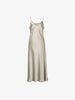 Women's Champagne Brown V Neck Breathable Acetate Slip Dress
