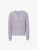 Women's Summer Cotton Purple Gray V Neck Sleeve Short Cardigan Knitwear