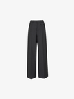 Pantalon droit noir en laine