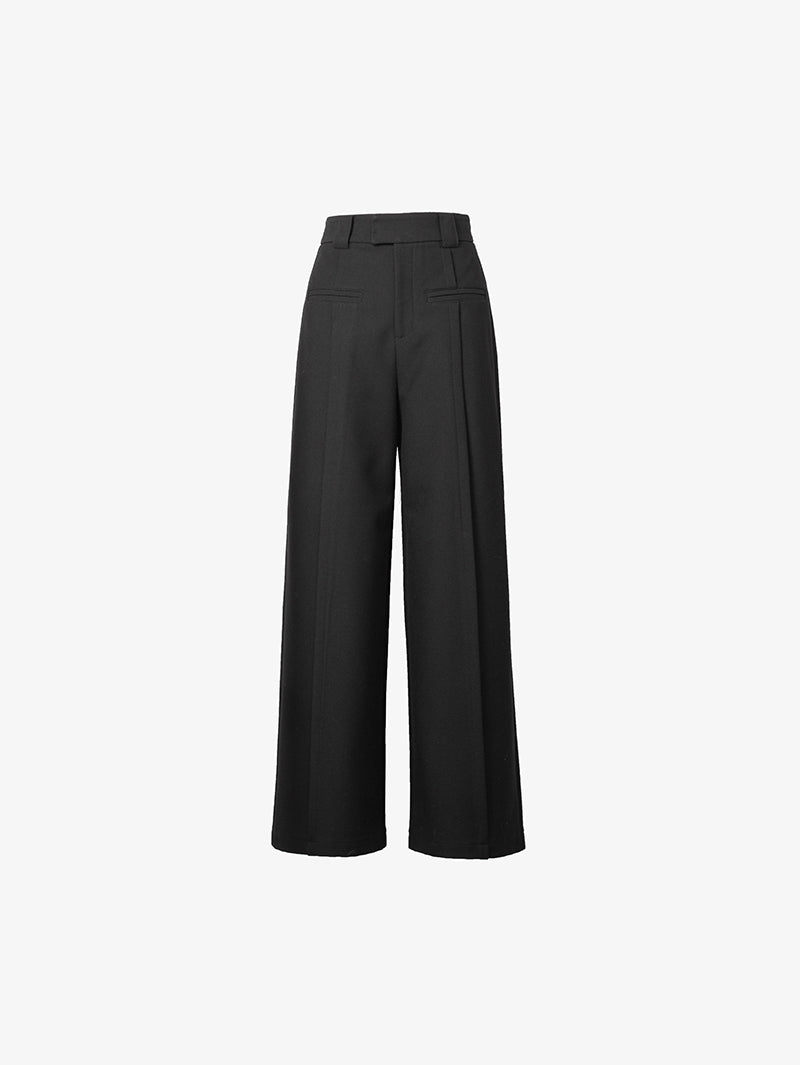 Women's Black Wide Leg Stable Fit Trousers