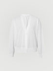 Women's Original White V Neck Long Sleeves Button Down Knitwear