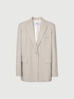 Light beige buttoned long sleeve blazer