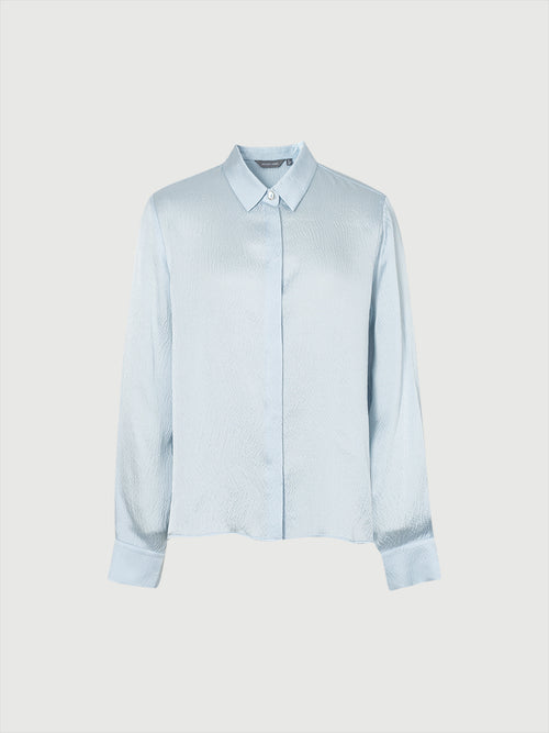 Charger l'image 1 dans la galerie. Chemise en soie bleue