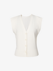 Women's Light Beige V Neck Sleeveless Knit Vest Top