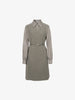 Women's Brown Classic Collar Long Sleeve Wool Vest Splicing Dress