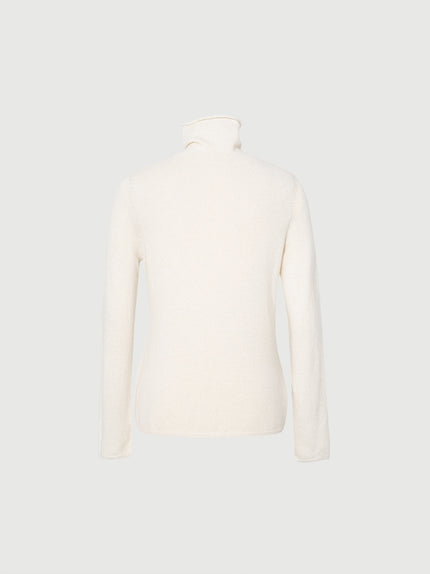 White cashmere turtleneck sweater