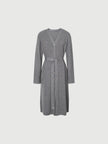 Women's Rock Gray V Neck Rib Knit Tie Belt Jersey Dress 5EA193741