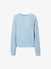 Women's Blue Round Neck Knit Pullover Sweater
