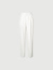 Women's White Leisure Straight Fit Trousers