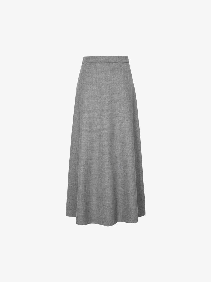 Women's Pearl Gray Sheep Woolen Flare Dress Skirt