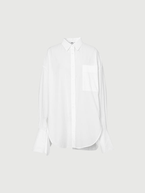 Charger l'image 1 dans la galerie. Women's White Classic Collar 100% Cotton Shirt